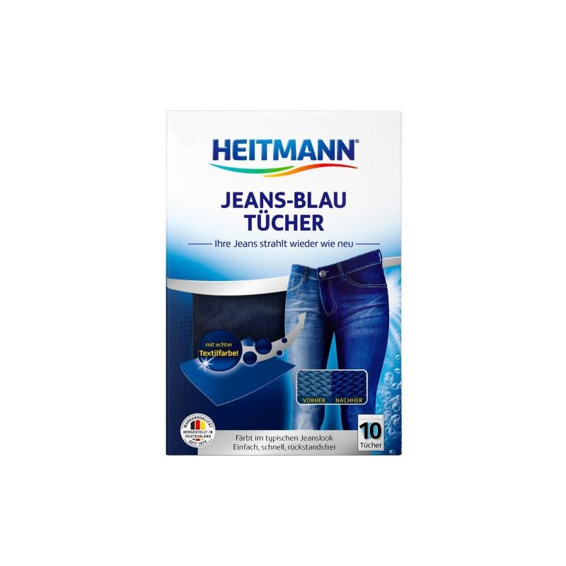  Heitmann Jeans-Blau Tucher Chusteczki Do Jeansu 10szt