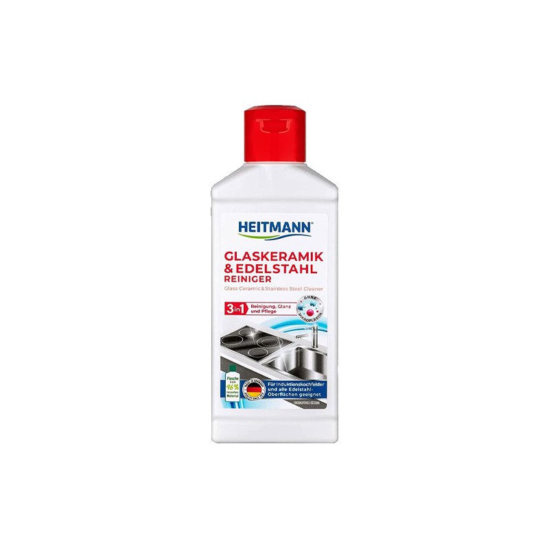  Heitmann Glaskeramik & Edelstahl Reiniger 250ml Mleczko Do Stali Nierdzewnej