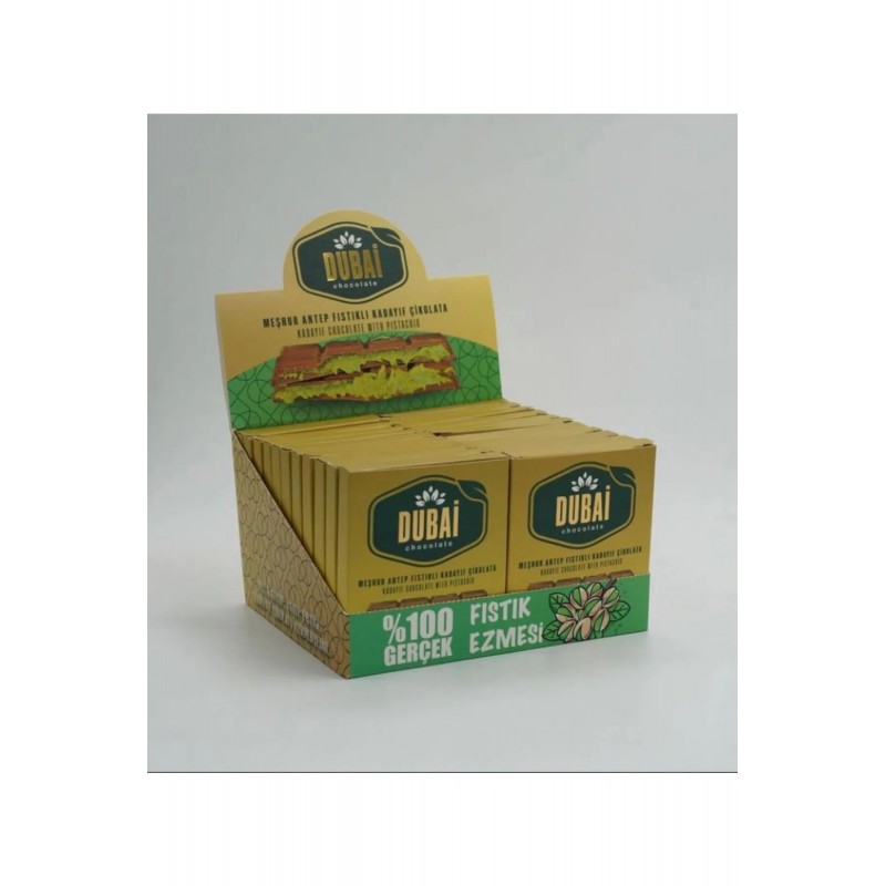  CZEKOLADA DUBAJSKA Z PISTACJAMI ARTU DUBAI - 80G X 22 szt.