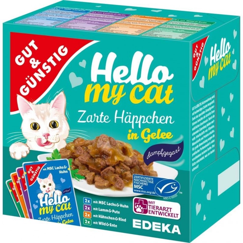  Saszetki z karmą dla kota Hello my cat mix 8x 100g