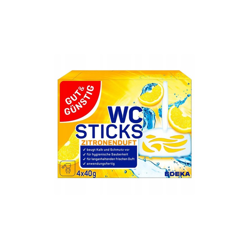  G&G Zawieszka do WC Lemon Zapach Cytrynowy Do Toalety 4 Sztuki 4x40g