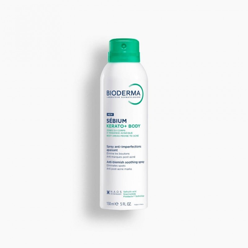  Bioderma Sebium Kerato+ Body Kojący spray do ciała na niedoskonałości 150ml