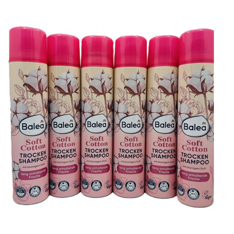  Balea Trockenshampoo Soft Cotton Suchy Szampon Zestaw 6x200ml