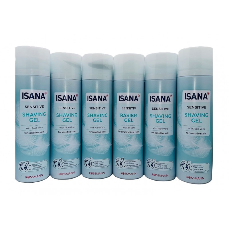  Isana Żel do golenia Sensitive Zestaw 6x200ml
