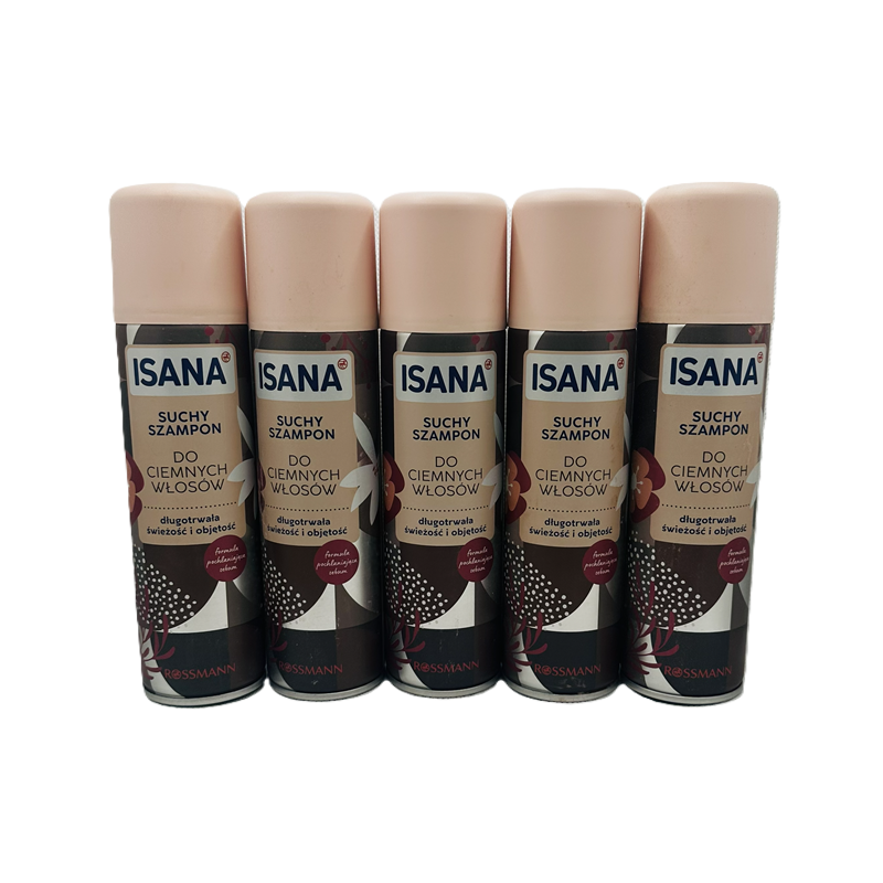  Isana Suchy Szampon do ciemnych włosów 10x200ml zestaw