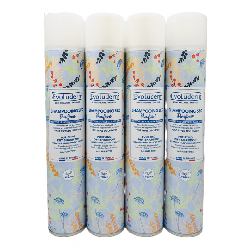  Evoluderm Shampooing Sec Purifiant Suchy Szampon 4x400ml