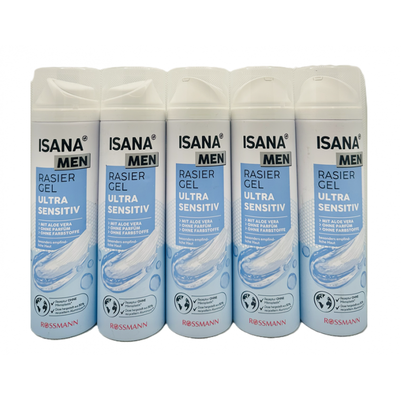  Isana Men Żel do golenia Ultra Sensitiv 6x200ml