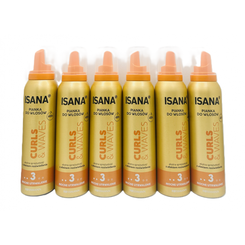  Isana Curls & Waves Pianka do włosów kręconych 6x150ml