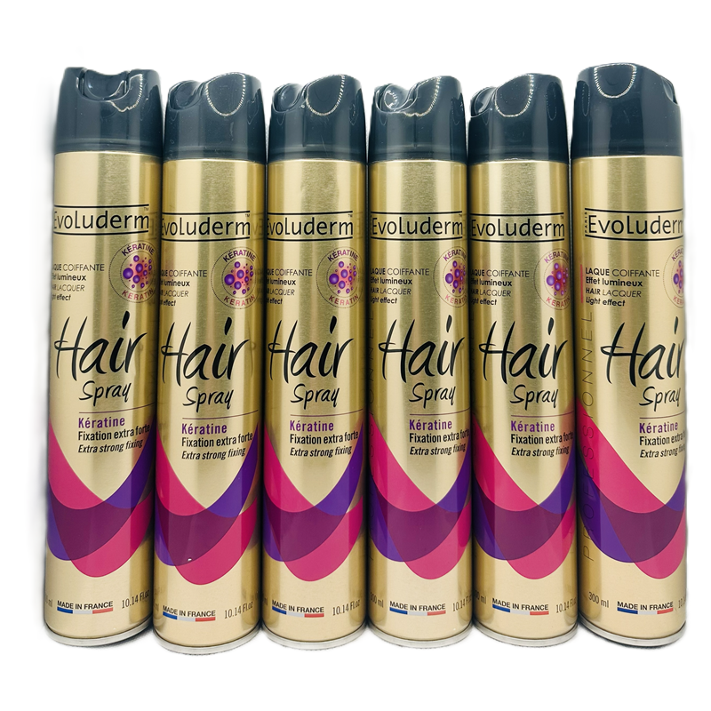  Evoluderm Hair Spray Keratine Lakier do włosów 6x300ml